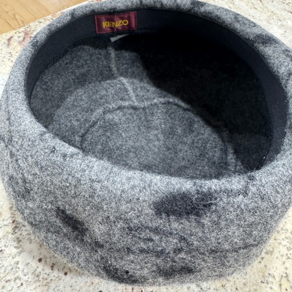 Kenzo Charcoal and Black Wool vintage Hat
